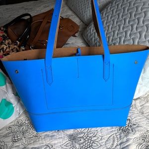 Beautiful bright blue j.crew new uptown tote bag